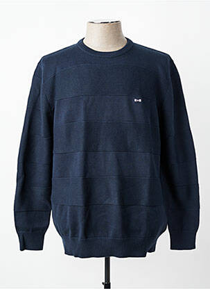 Pulover guler rotund mâneci lungi albastru EDEN PARK homme