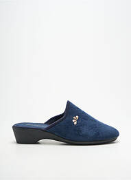 Papuci/pantofi de casă vârf rotund toc de 4 la 6 cm albastru SEMELFLEX femme