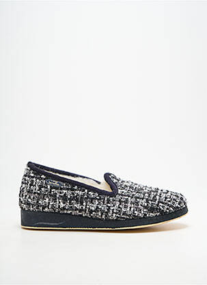 Papuci/pantofi de casă țesătură satinată toc plat până la 3 cm negru SEMELFLEX femme