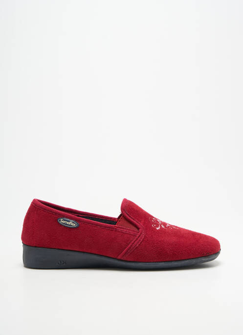 Papuci/pantofi de casă țesătură satinată toc plat până la 3 cm roșu SEMELFLEX femme