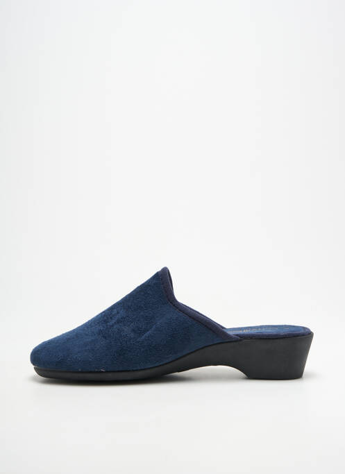 Papuci/pantofi de casă vârf rotund toc de 4 la 6 cm albastru SEMELFLEX femme