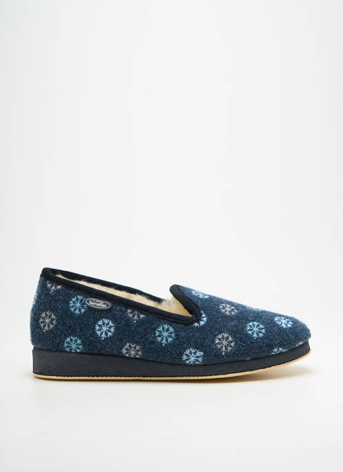 Papuci/pantofi de casă vârf rotund toc plat până la 3 cm albastru SEMELFLEX femme
