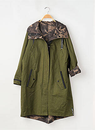 Parka mâneci lungi cu glugă verde DUALIST femeie