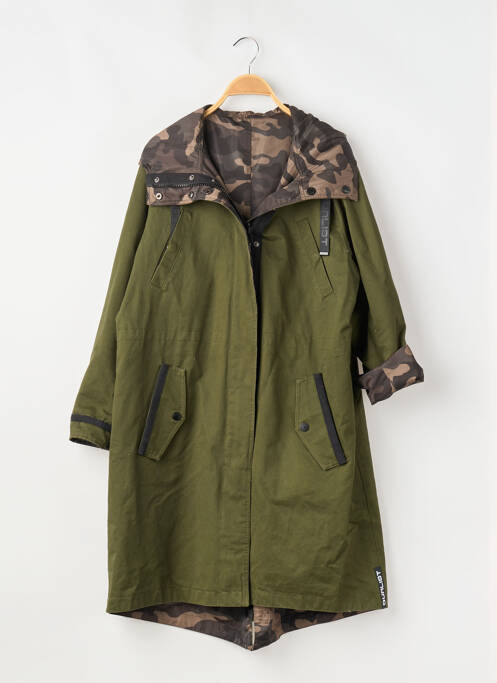 Parka mâneci lungi cu glugă verde DUALIST femme