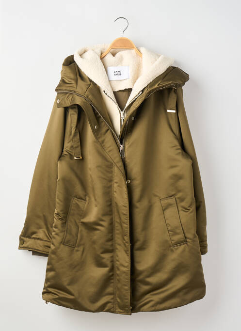 Parka mâneci lungi cu glugă verde ZAPA femme