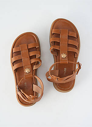 Spartane vârf deschis toc de 4 la 6 cm maro CHICMUSE femme