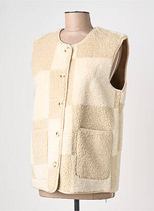 Vestă fără mâneci buzunare bej ICHI femme
