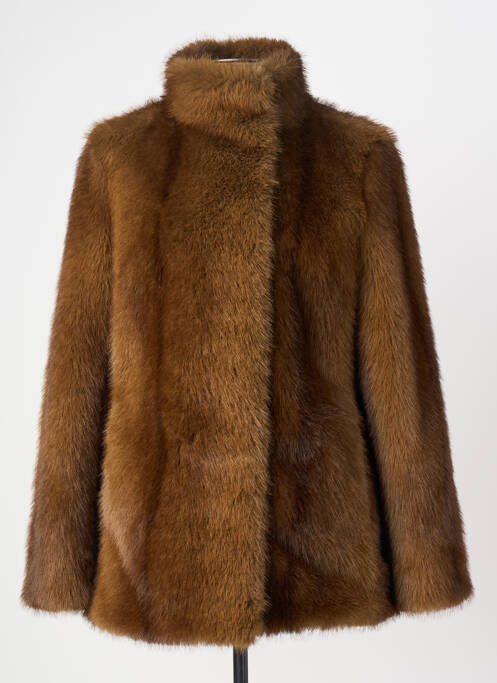 Palton scurt croială dreaptă fără glugă maro LEON & HARPER femme