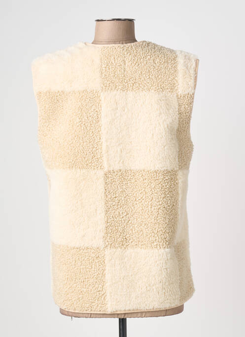 Vestă fără mâneci buzunare bej ICHI femme