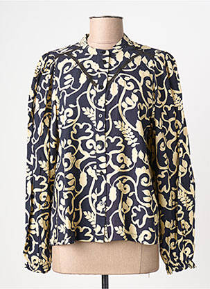 Cămașă imprimeu fantezie mâneci lungi albastru ICHI femme