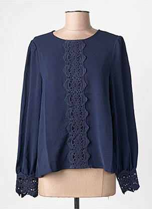 Bluză închidere cu nasturi la spate mâneci lungi albastru LA PETITE ETOILE femme