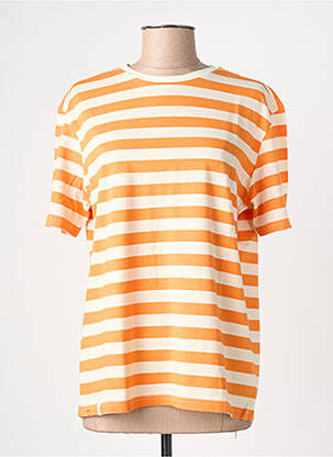 Tricou imprimeu fantezie mâneci scurte portocaliu GRAINE femme