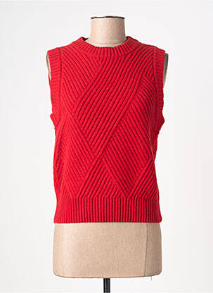 Pulover strânsă pe partea de jos fără mâneci roșu THINKING MU femme