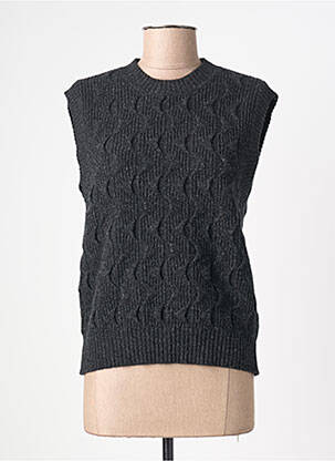 Pulover strânsă pe partea de jos fără mâneci negru THINKING MU femme