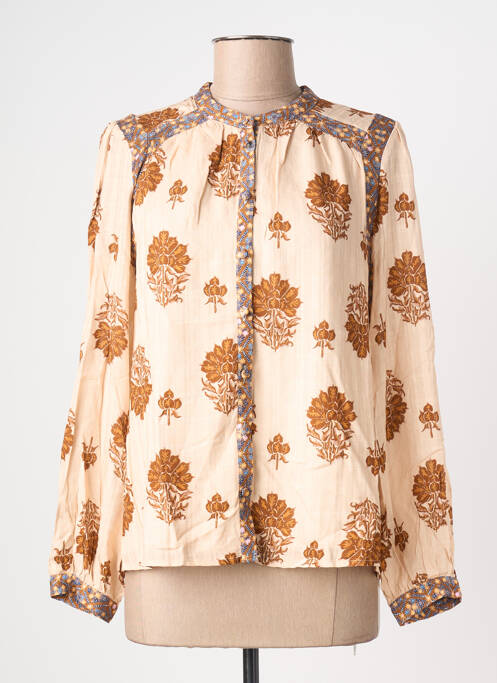 Cămașă imprimeu fantezie mâneci lungi bej LA PETITE ETOILE femme