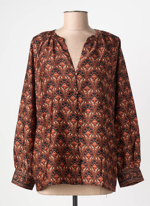 Cămașă imprimeu fantezie mâneci lungi maro LA PETITE ETOILE femme