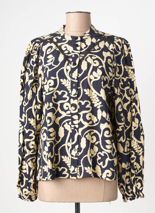 Cămașă imprimeu fantezie mâneci lungi albastru ICHI femme