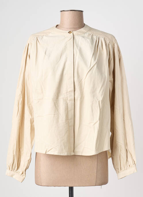 Cămașă croială dreaptă mâneci lungi bej GRACE & MILA femme