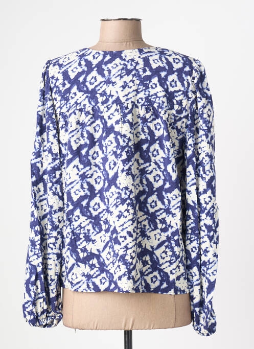 Cămașă imprimeu fantezie mâneci lungi albastru ICHI femme
