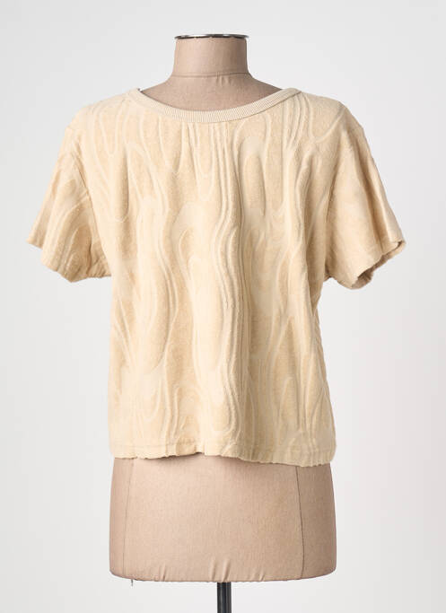 Top mâneci scurte mâneci scurte bej GRAINE femme
