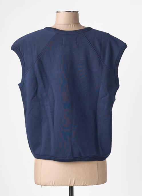 Hanorac guler rotund fără mâneci albastru LEON & HARPER femme