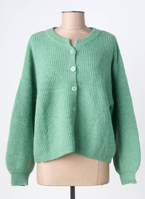 Vestă cu mâneci lungi închidere cu nasturi pe față verde GRACE & MILA femme