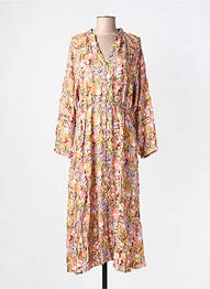 Rochie midi imprimeu floral mâneci lungi roz LA PETITE ETOILE femme