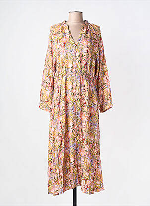 Rochie midi imprimeu floral mâneci lungi roz LA PETITE ETOILE femme