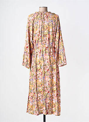 Rochie midi imprimeu floral mâneci lungi roz LA PETITE ETOILE femeie