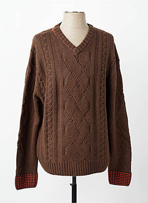 Pulover guler în v mâneci lungi maro SCOTCH & SODA homme