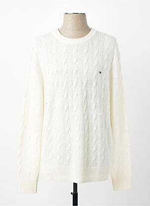 Pulover guler rotund mâneci lungi alb TOMMY HILFIGER homme