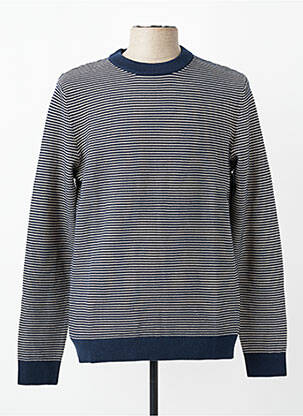 Pulover guler rotund mâneci lungi albastru SELECTED homme