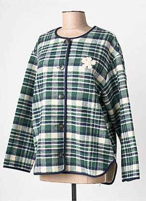 Jachete casual guler rotund verde ICHI femme