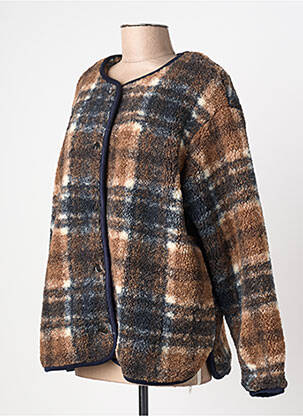 Jachete casual guler rotund maro ICHI femme