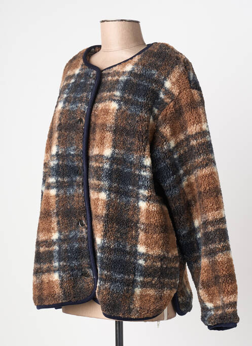 Jachete casual guler rotund maro ICHI femme