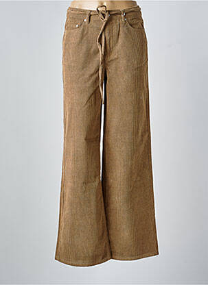 Pantalon evazat elasticitate talie înaltă maro OBJECT femme