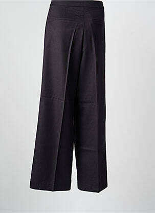 Pantalon larg țesătură poplin talie înaltă negru GRACE & MILA femeie