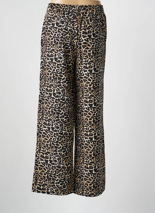 Pantalon larg țesătură poplin talie înaltă negru OBJECT femme