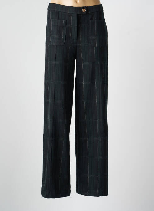 Pantalon evazat talie cu cleme talie înaltă negru ICHI femme