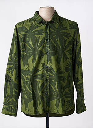 Cămașă cu mâneci lungi imprimeu fantezie verde BASK IN THE SUN homme