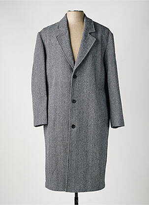 Palton lung buzunare fără glugă gri SELECTED homme