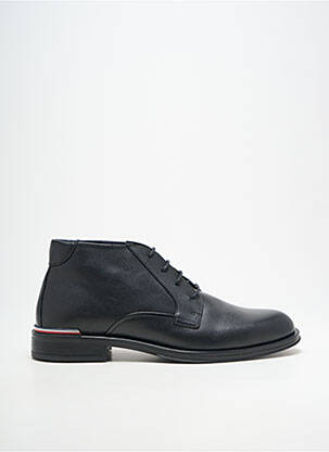 Botine/ghete țesătură satinată toc mic negru TOMMY HILFIGER bărbat