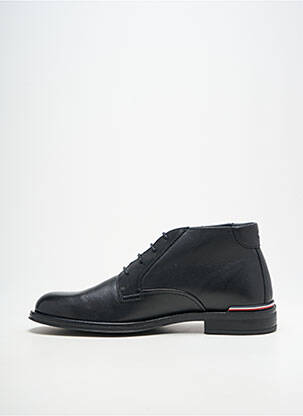 Botine/ghete țesătură satinată toc mic negru TOMMY HILFIGER bărbat