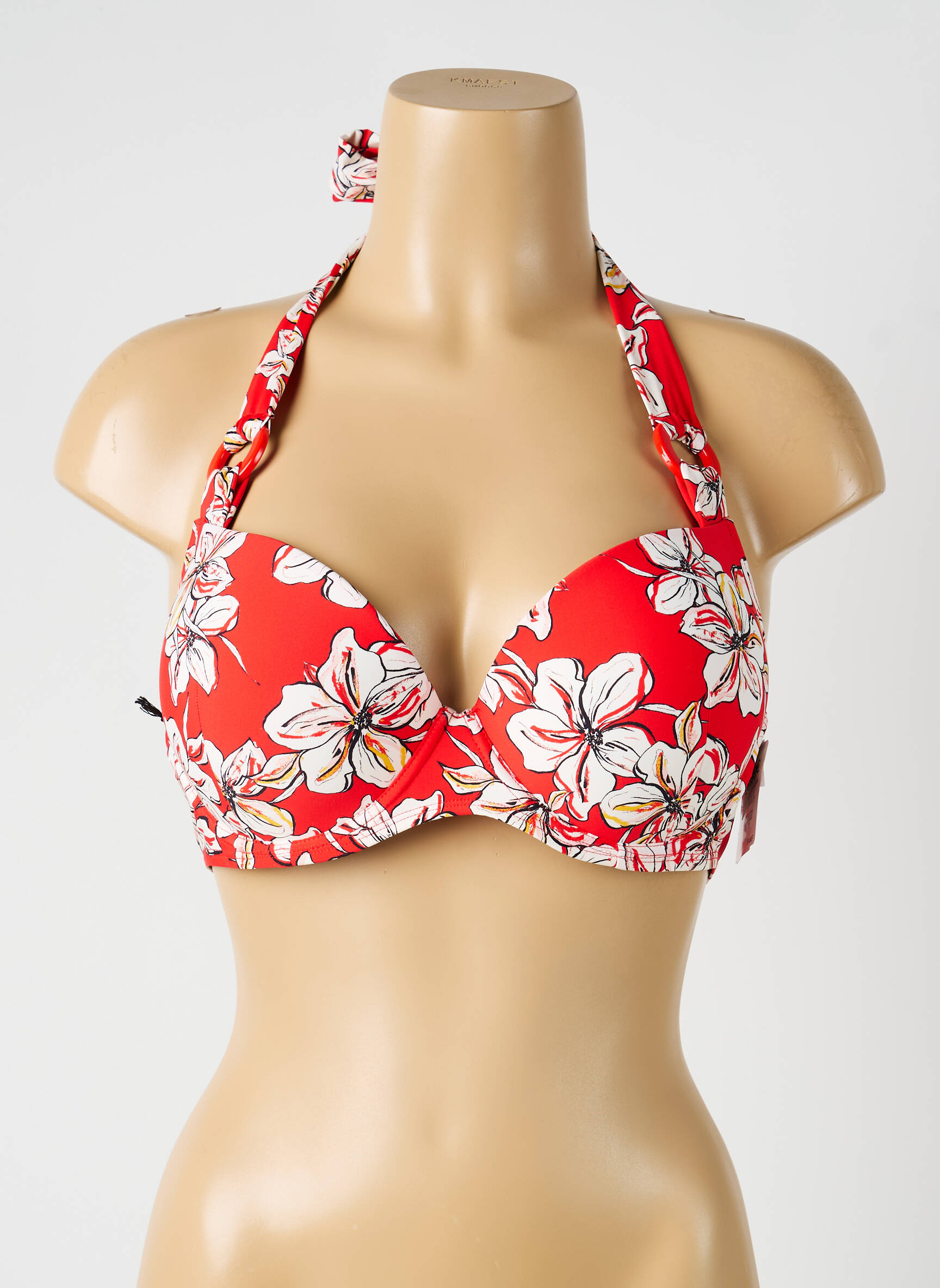 Sutien de costum de baie elasticitate top sutien push-up roșu AUBADE femeie