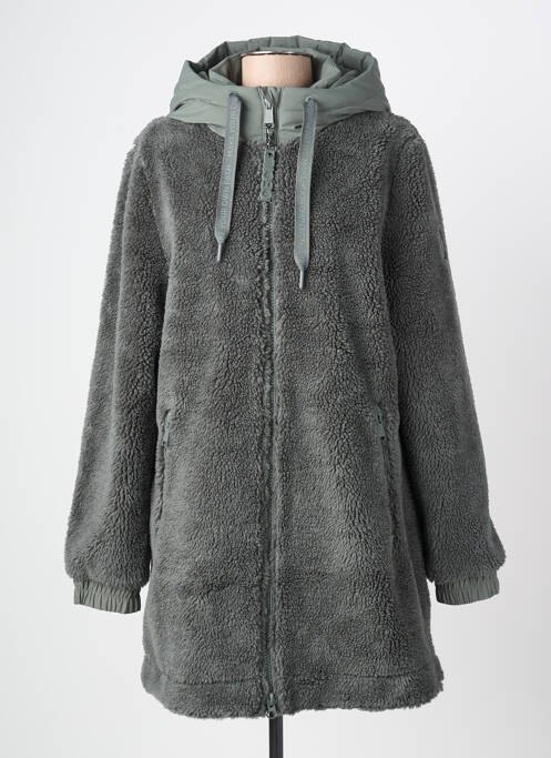 Palton lung cu glugă cu glugă verde CECIL femme