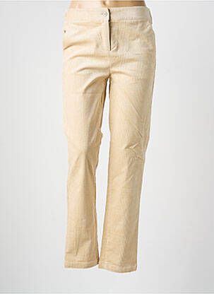 Pantalon chino închidere cu fermoar sub clapetă cu nasturi talie înaltă bej ESPRIT DE LA MER femme