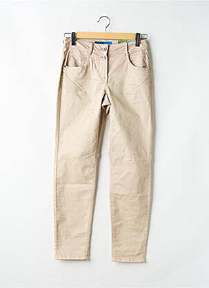 Pantalon slim țesătură poplin mărime normală bej CECIL femme