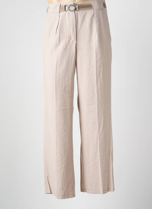 Pantalon drept țesătură poplin talie înaltă bej BETTY BARCLAY femme