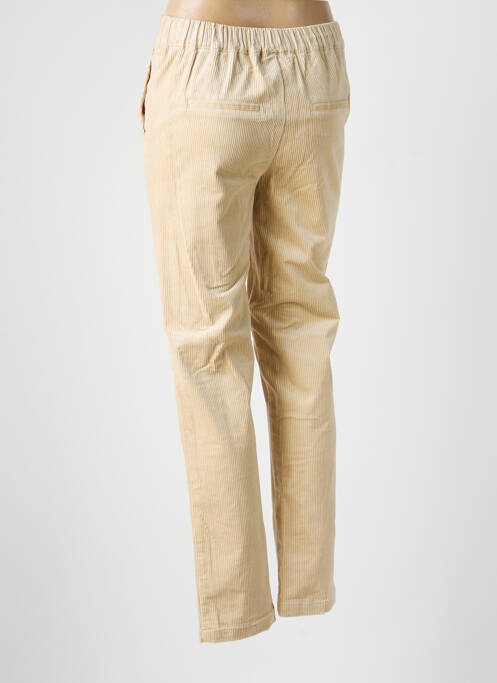 Pantalon chino închidere cu fermoar sub clapetă cu nasturi talie înaltă bej ESPRIT DE LA MER femme