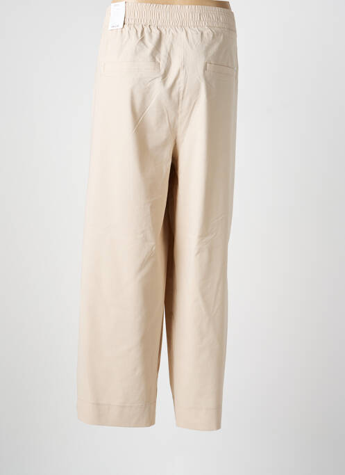 Pantalon larg țesătură poplin mărime normală bej 99.90 femme
